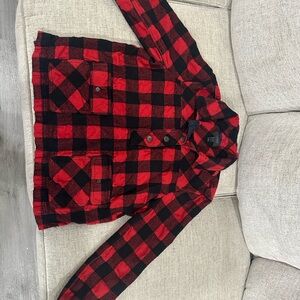 J. Crew Red & Black Checkered Shirt in large - fits like a medium. Read!